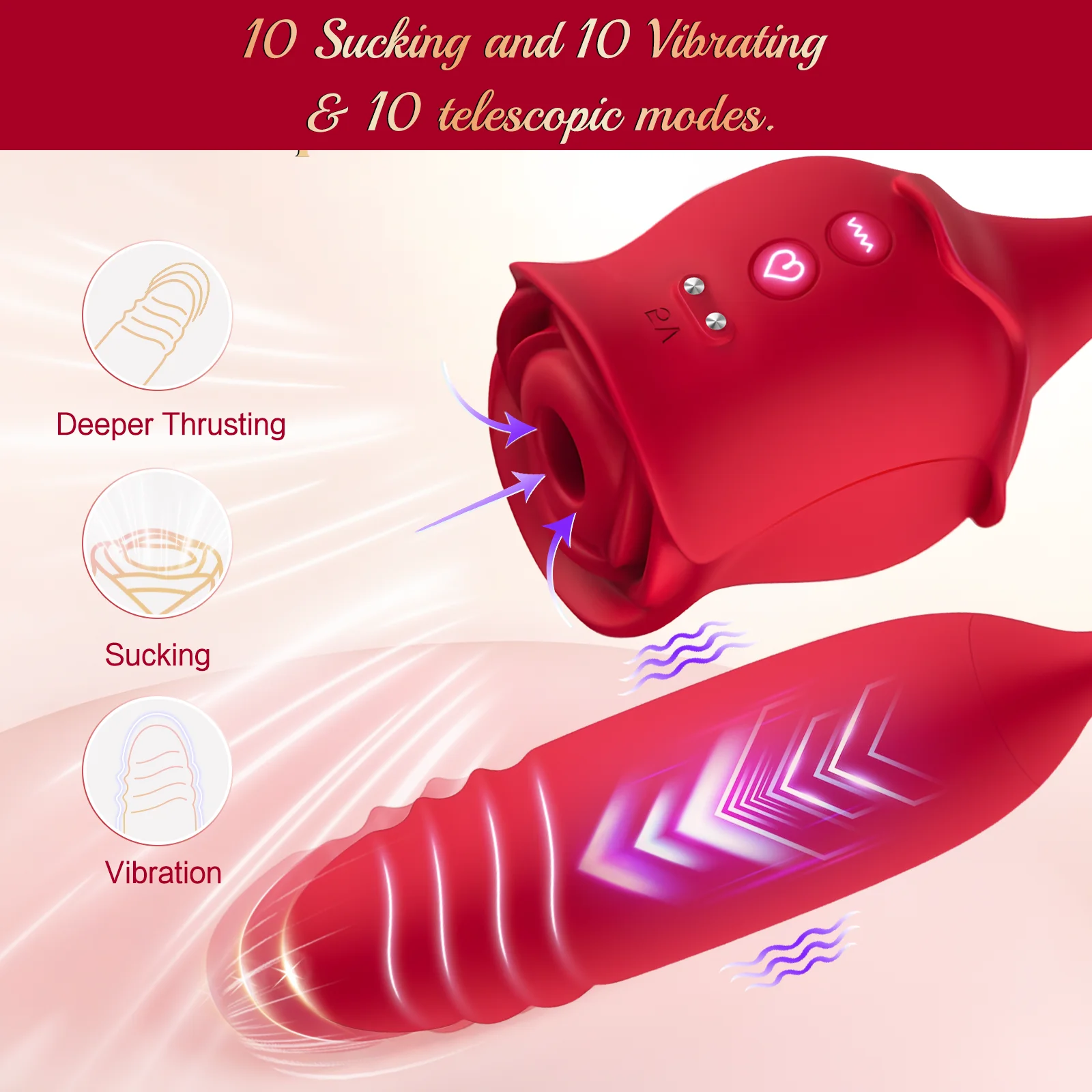 Velvet Bliss 3 in 1 Rose Toys Vibrators